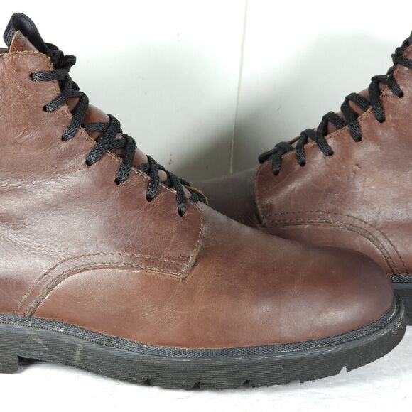 FRYE Men's Terra US 9,5 Cognac Brown Leather Lace-Up Chukka Combat Boots - Picture 16 of 16